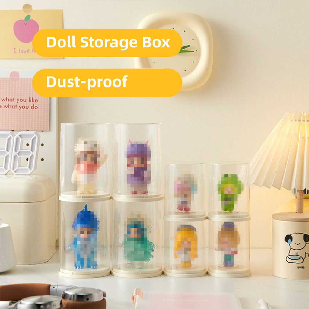 2pcs Clear Acrylic Display Case Transparent Box for Collectibles Dolls Figures - L