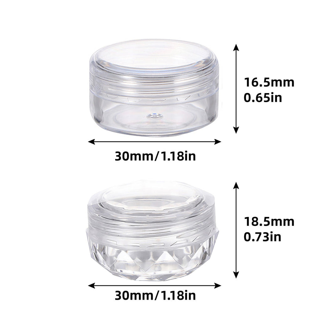 Cosmetic Cream Jar Bottle 50PCS 5g Transparent Round Refillable Sample Container - Clear Diamond Jar