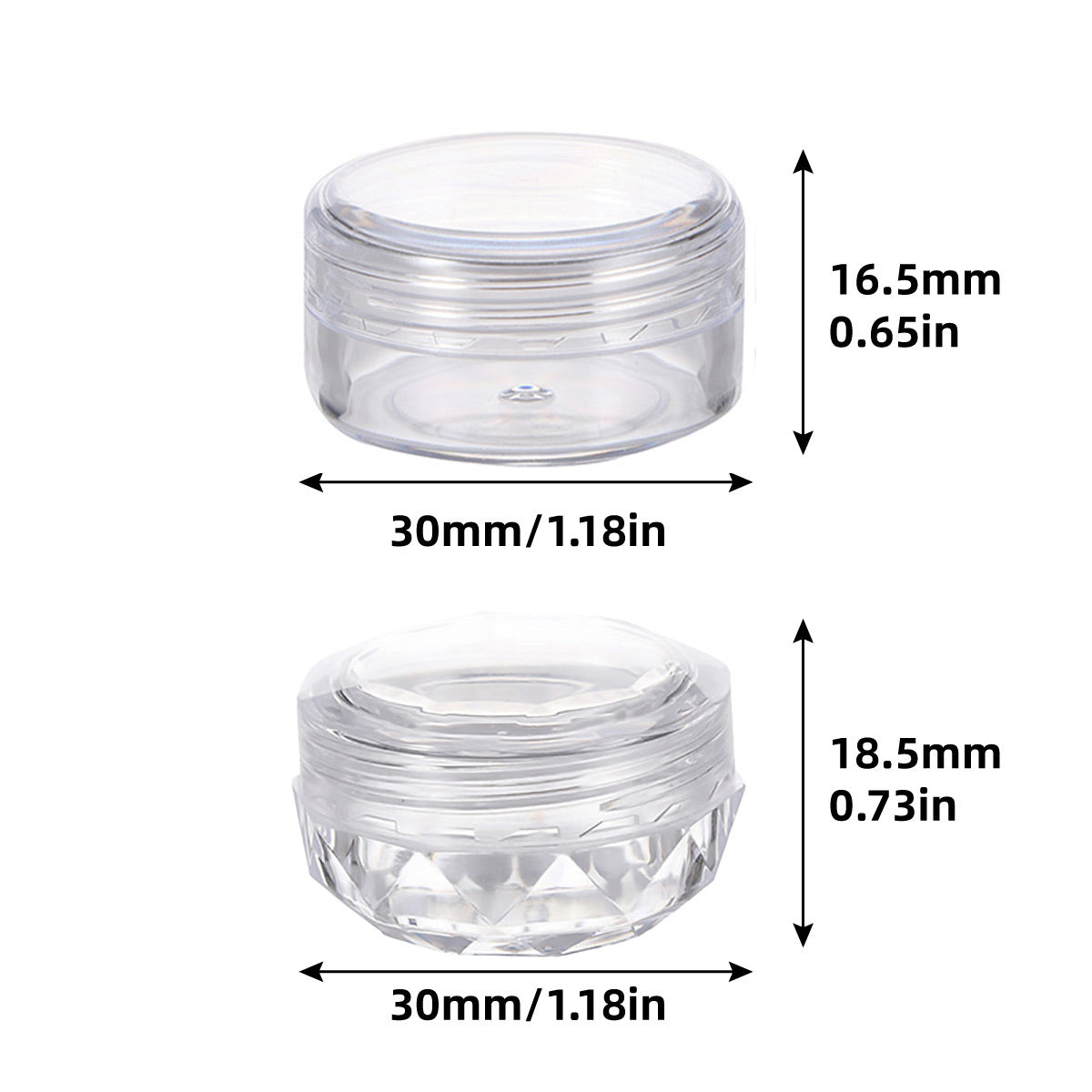 Cosmetic Cream Jar Bottle 50PCS 5g Transparent Round Refillable Sample Container - Clear Diamond Jar