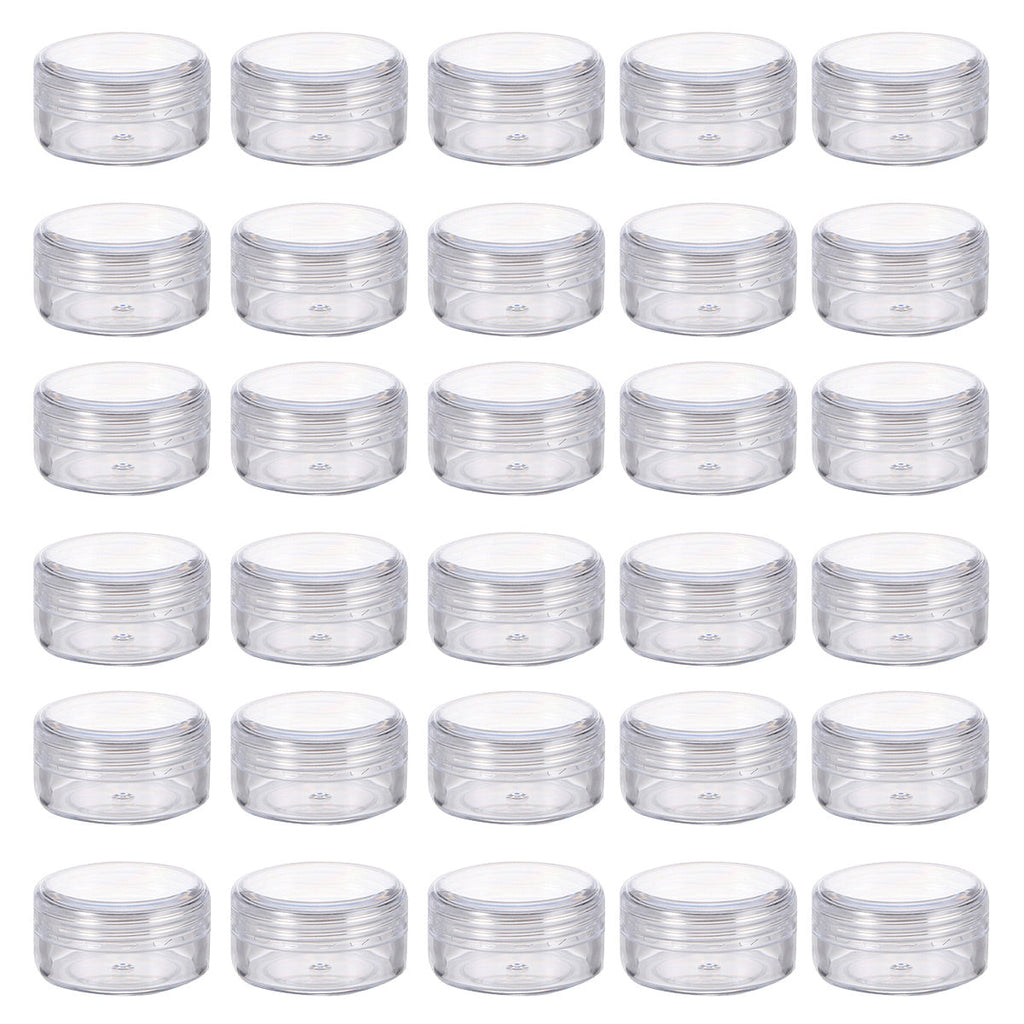 Cosmetic Cream Jar Bottle 50PCS 5g Transparent Round Refillable Sample Container - Clear Diamond Jar