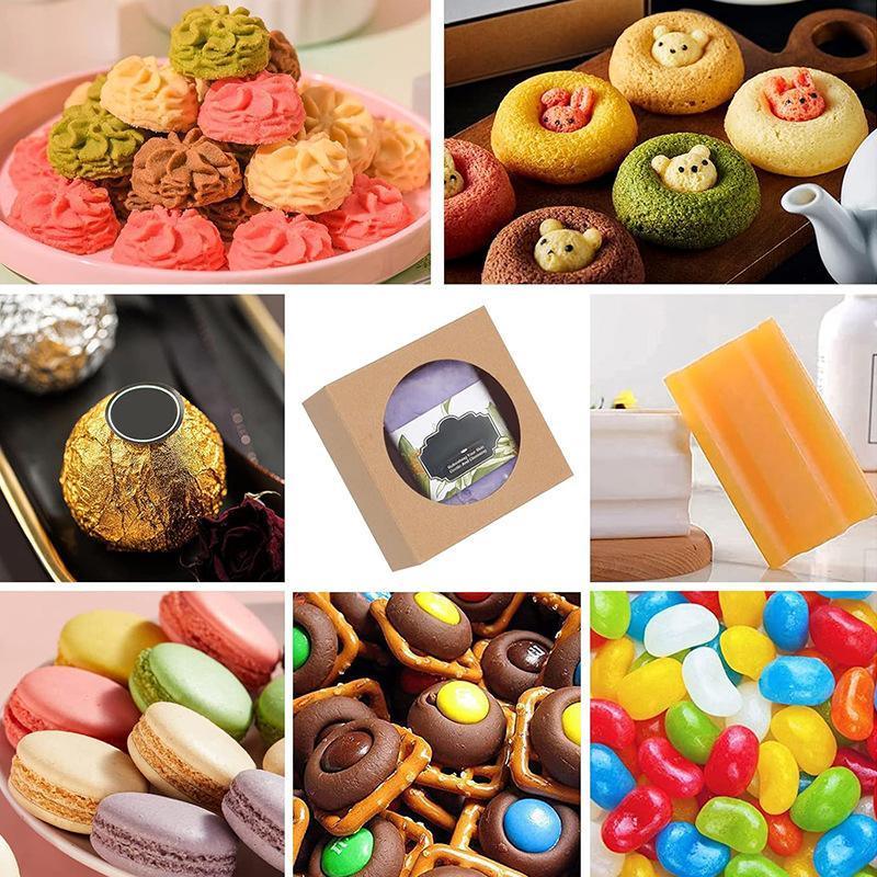 50PCS Handmade Soap Paper Box Round Window Kraft Black White Candy Biscuit Box - White-50pcs 9.3*9.3*3.8CM
