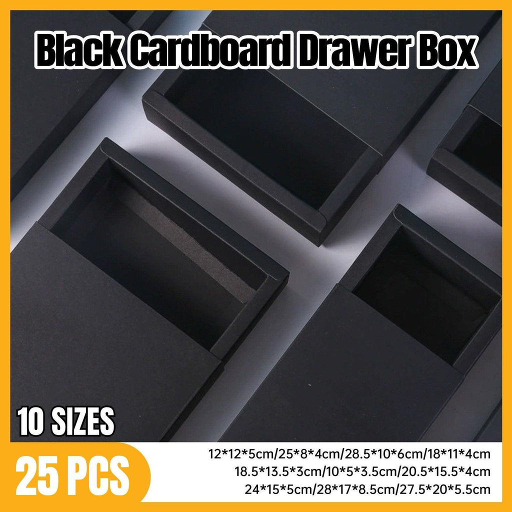 25X Black Kraft Paper Drawer Jewelry Package Necklace Bracelet Gift Package box - 12*12*5-25pcs