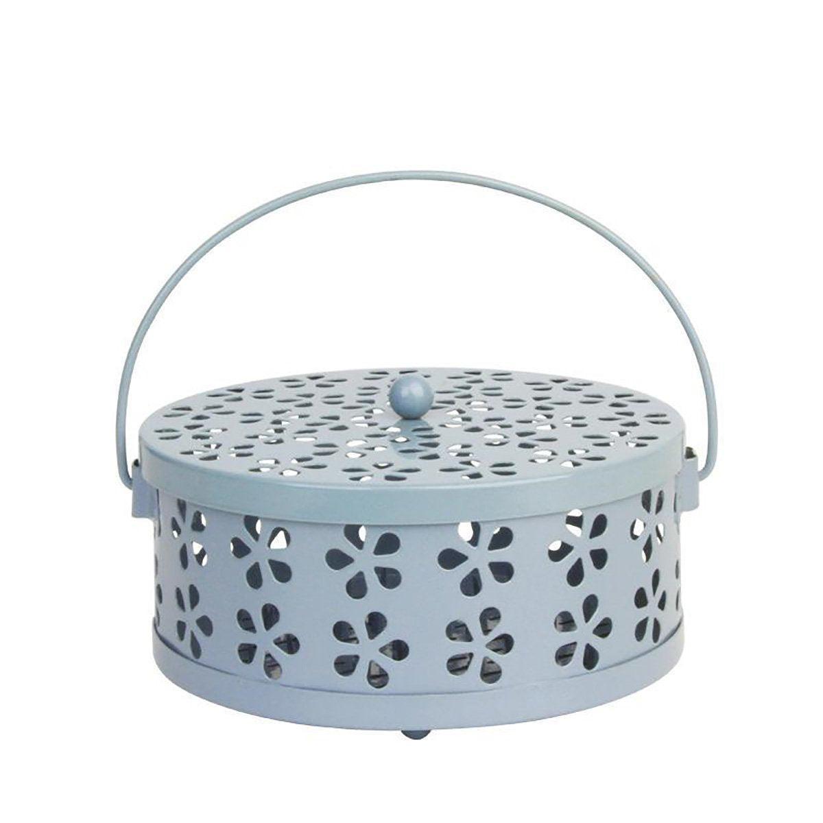 Iron Mosquito Incense Box Fireproof Tray Stand Indoor Household Incense Holder - Black