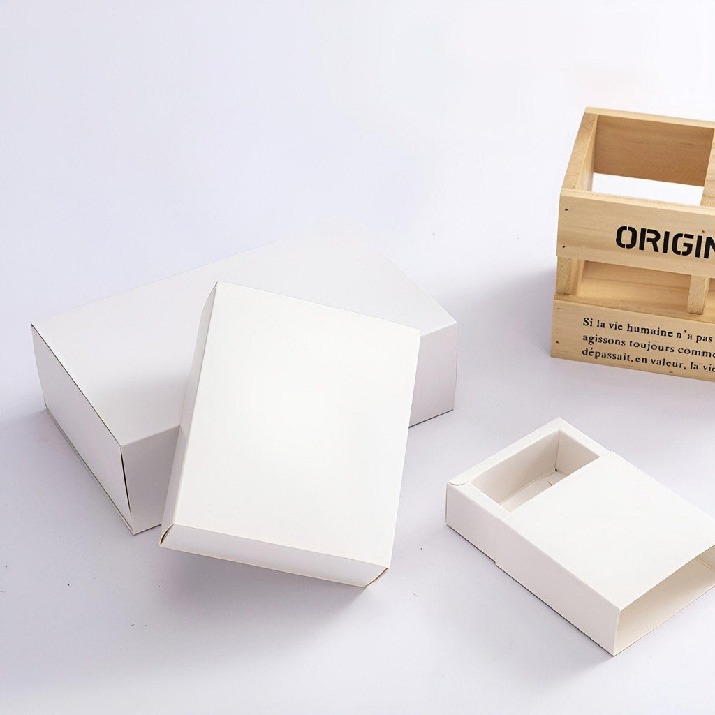 25X White Kraft Paper Drawer Jewelry Package Necklace Bracelet Gift Package box - 10*5*3.5-25pcs