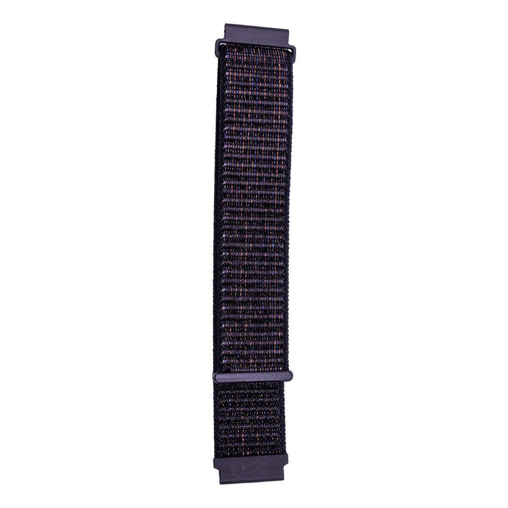 20mm Nylon Braided Sport Loop Velcro Watch Band Strap Compatible Replacement - Pink