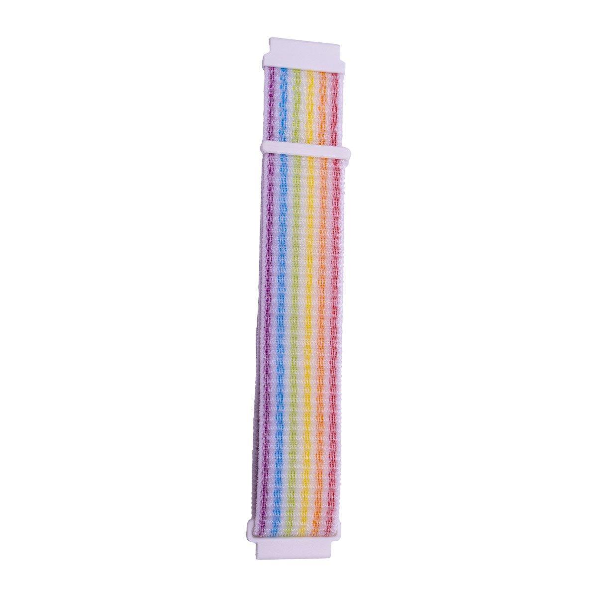 20mm Nylon Braided Sport Loop Velcro Watch Band Strap Compatible Replacement - Pink