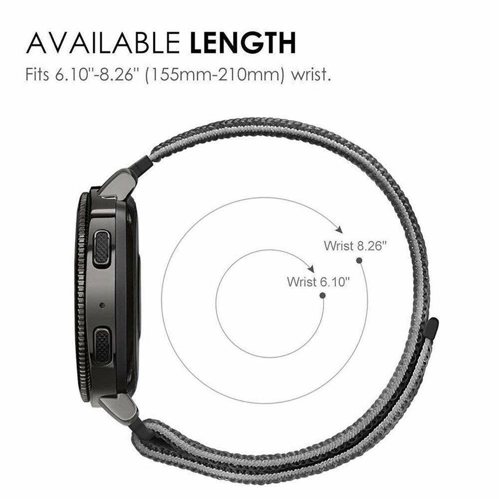 20mm Nylon Braided Sport Loop Velcro Watch Band Strap Compatible Replacement - Rainbow