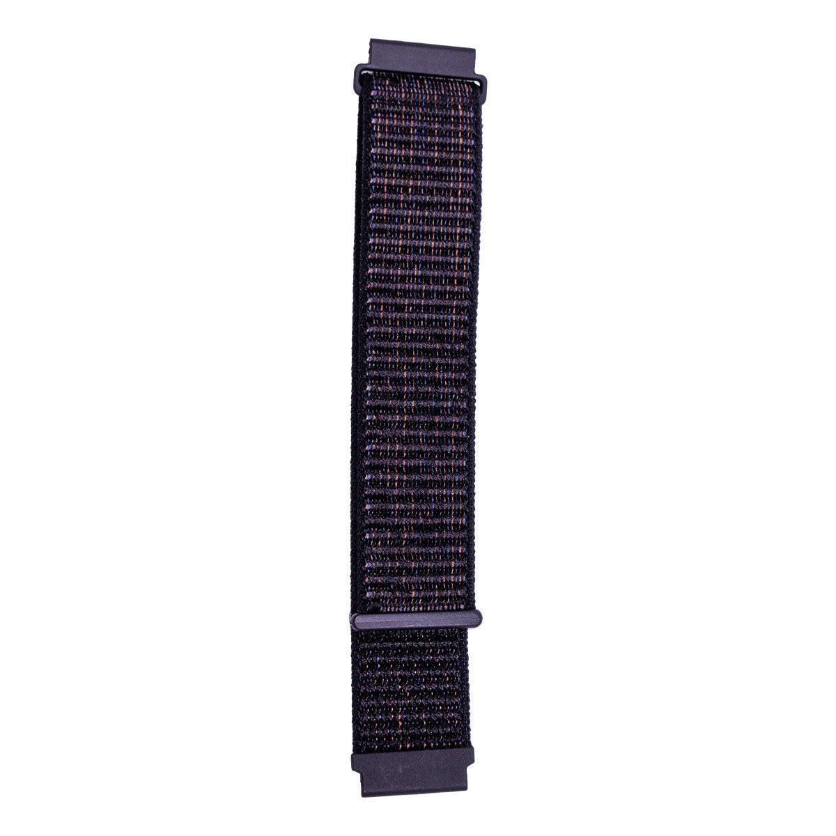 20mm Nylon Braided Sport Loop Velcro Watch Band Strap Compatible Replacement - Rainbow