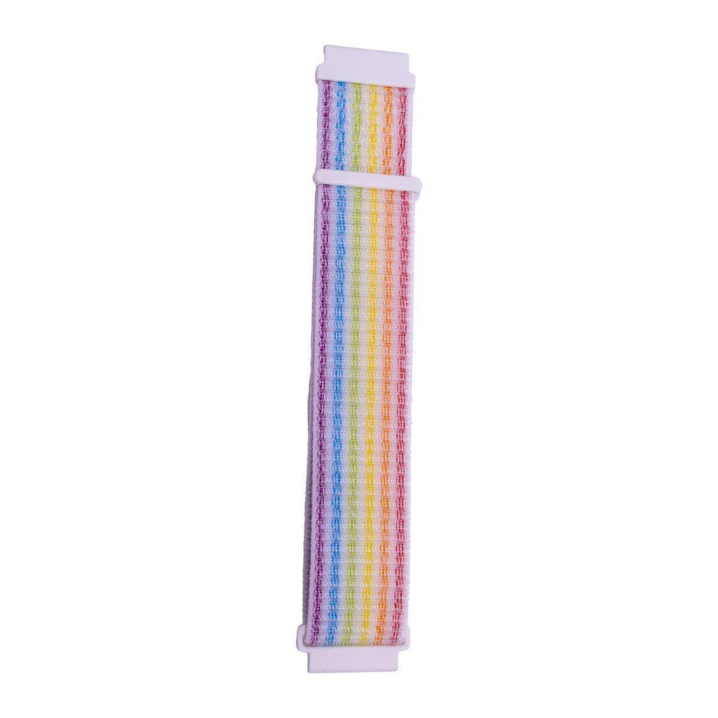 20mm Nylon Braided Sport Loop Velcro Watch Band Strap Compatible Replacement - White