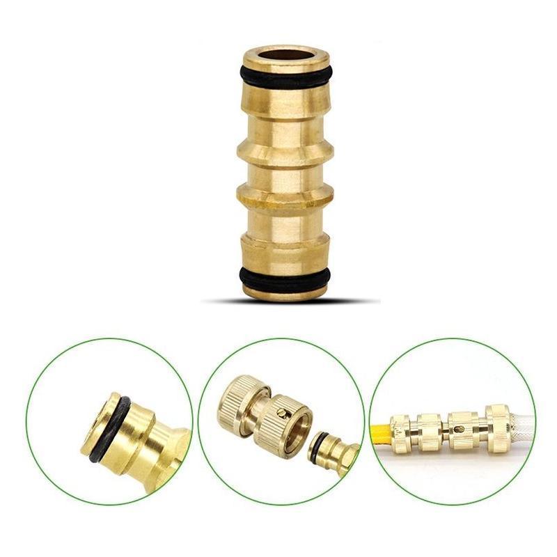 Brass Garden Hose Connector Fitting Double End Quick Joiner for 12mm Pipe Repair