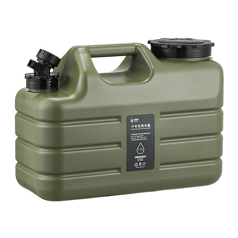 Outdoor Camping Water Storage Bucket with Faucet Portable Square Drinking Tank - 12L