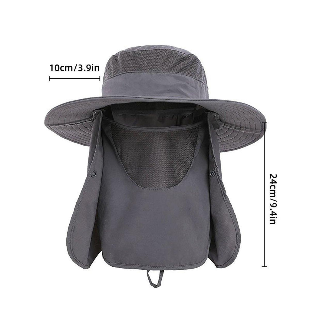2PCS Outdoor Fisherman Hat Men Women Sun Protection Fishing Cap Bucket Hat - Navy