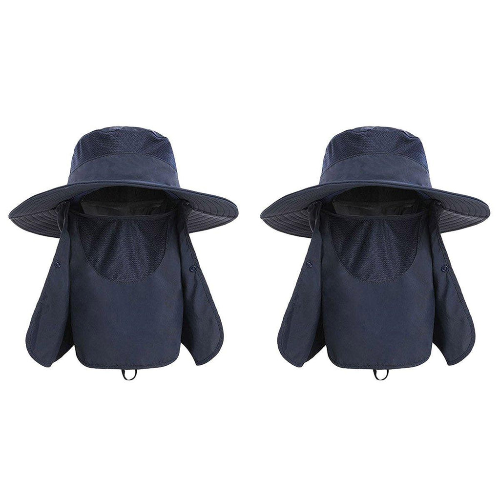 2PCS Outdoor Fisherman Hat Men Women Sun Protection Fishing Cap Bucket Hat - Pink