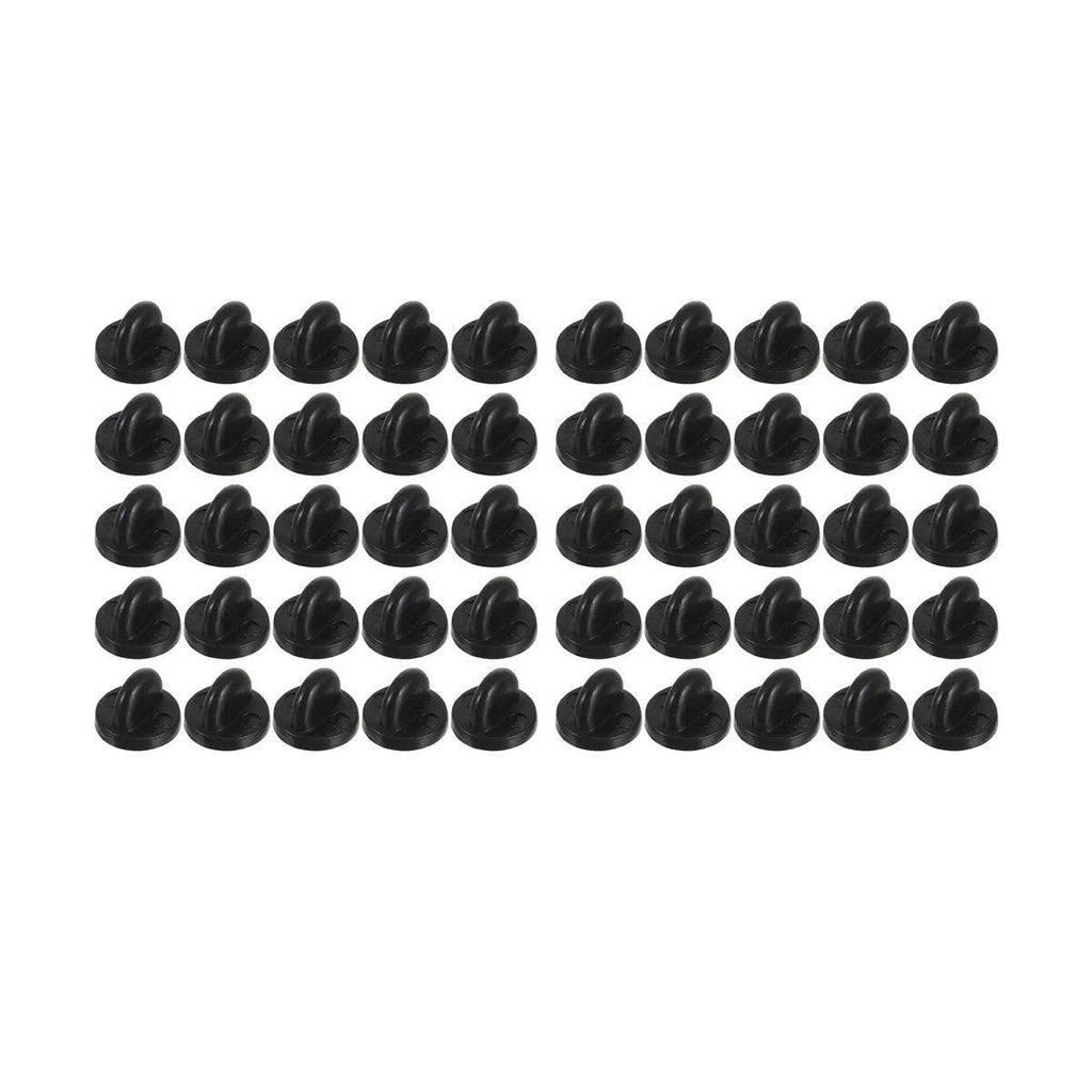 50PCS Black Butterfly Pin Backs Plastic Locking Caps for Badges Lapel Pins Brooches