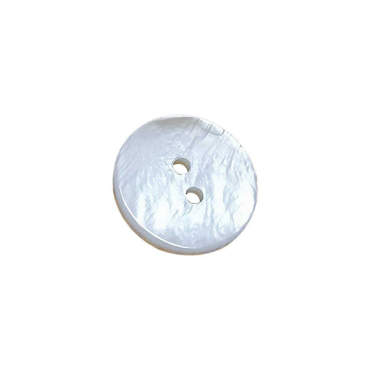 20pcs White Shirt Buttons Round Two Eyes Sewing Craft DIY Clothing Supplies - 10mm