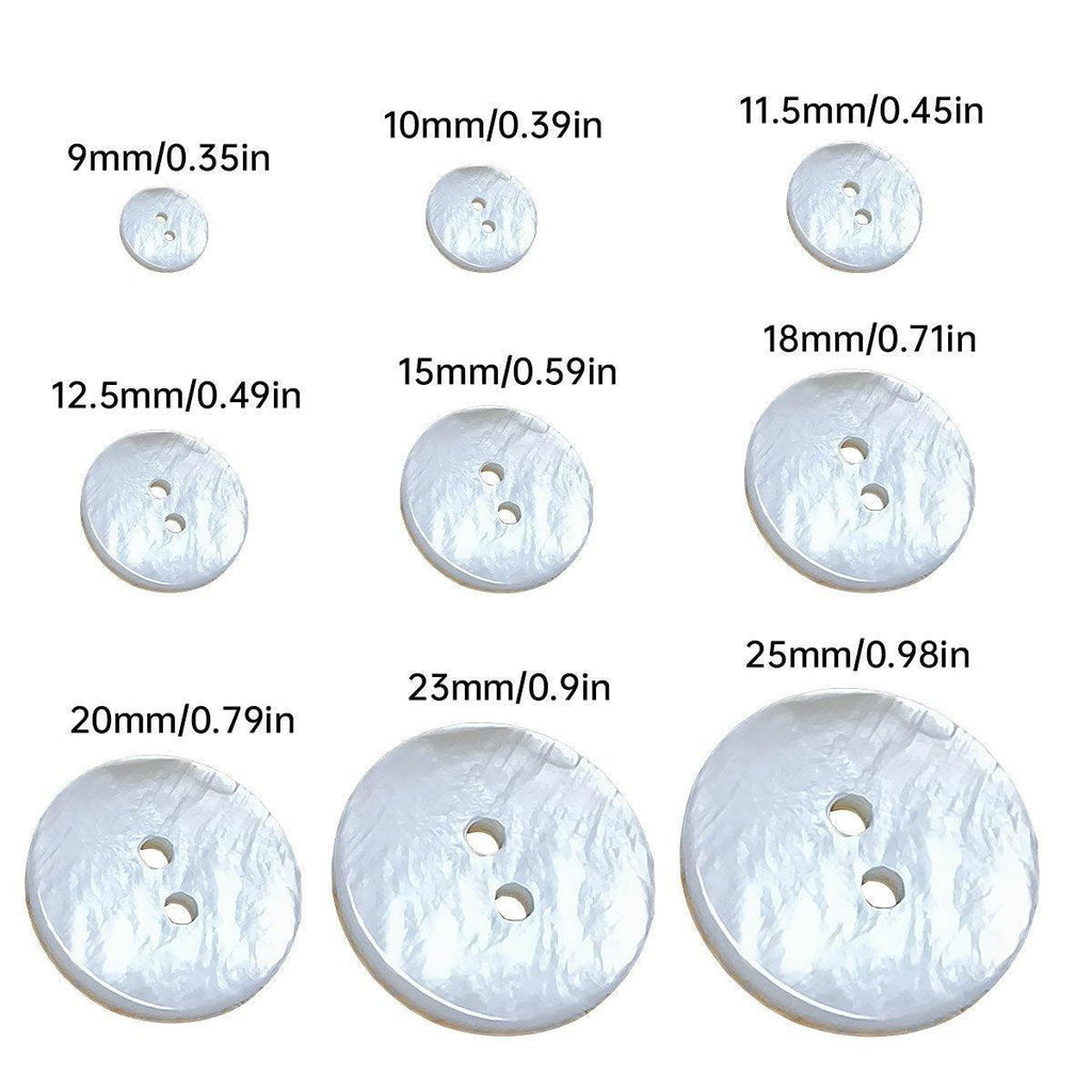 20pcs White Shirt Buttons Round Two Eyes Sewing Craft DIY Clothing Supplies - 18mm
