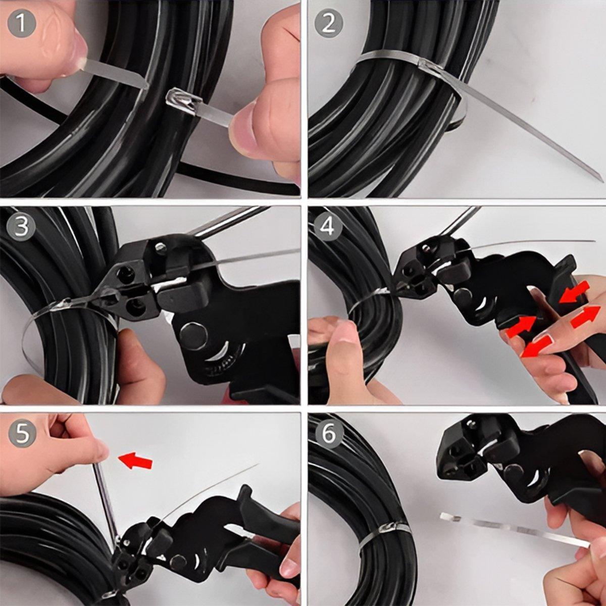 Self Locking Stainless Steel Strapping Pliers Belt Tightener Tool Machine