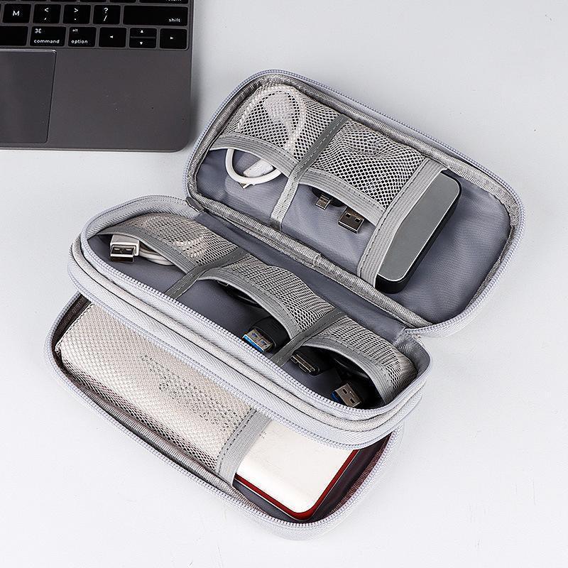 Electronic Accessories Cable Bag Organizer Travel Pouch Storage Cases Charger - Grey