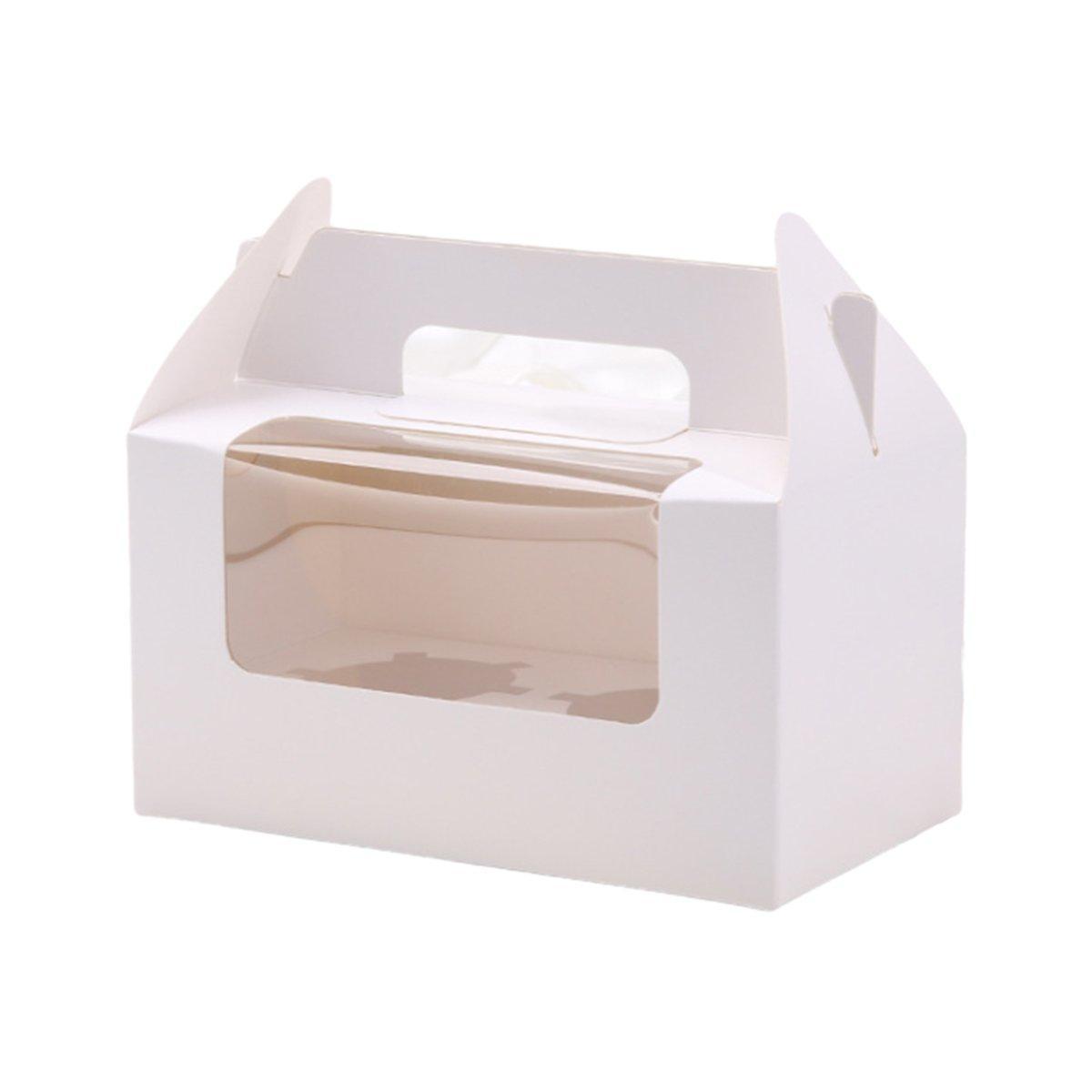 25pcs Portable Cupcake Packaging Box with Transparent Window for Easy Opening - Blue-2Cup