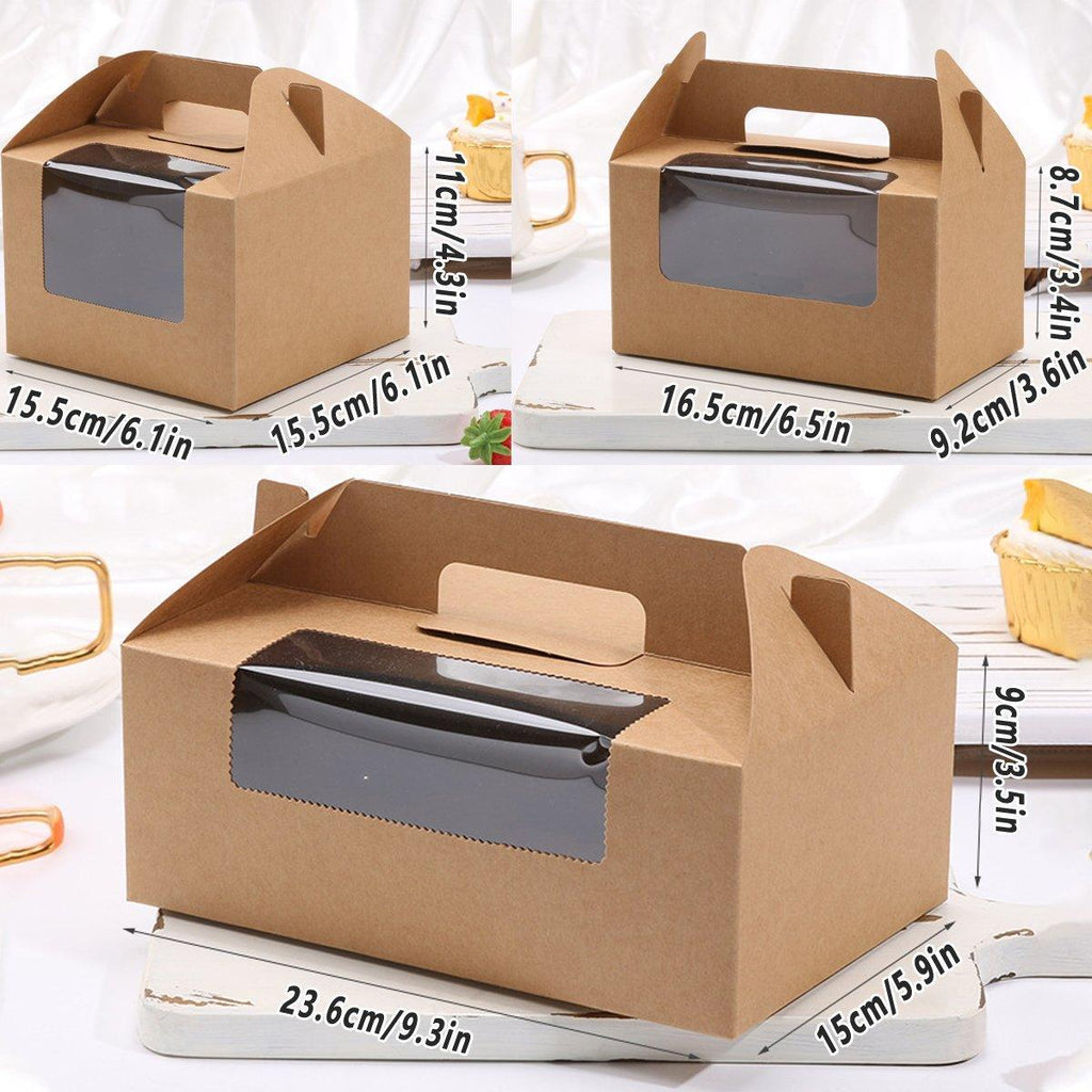 25pcs Portable Cupcake Packaging Box with Transparent Window for Easy Opening - Marble-2Cup