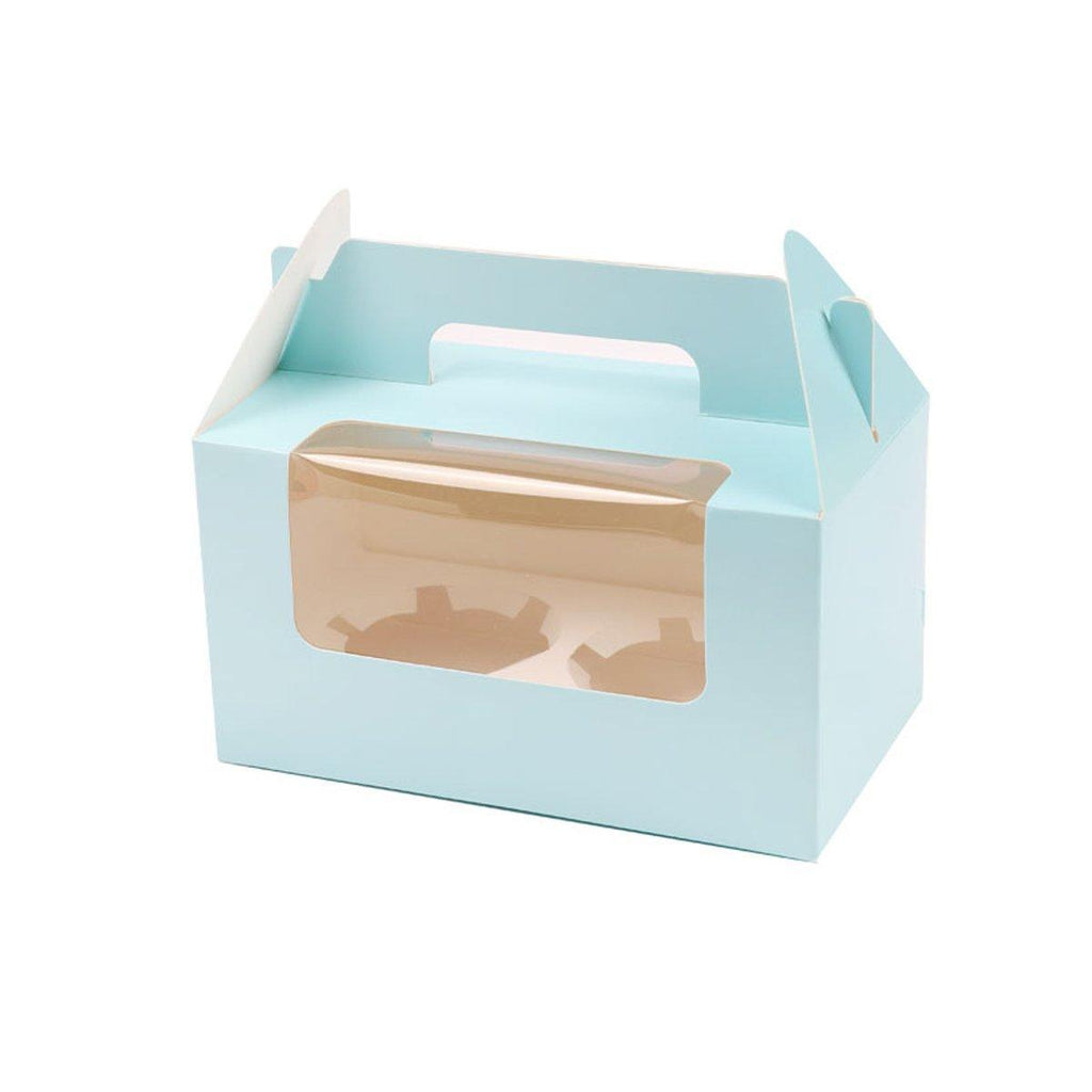 25pcs Portable Cupcake Packaging Box with Transparent Window for Easy Opening - Marble-4Cup