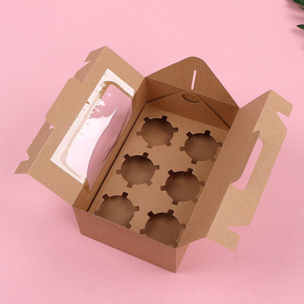 25pcs Portable Cupcake Packaging Box with Transparent Window for Easy Opening - White-2Cup