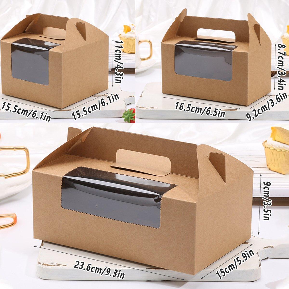 25pcs Portable Cupcake Packaging Box with Transparent Window for Easy Opening - White-6Cup