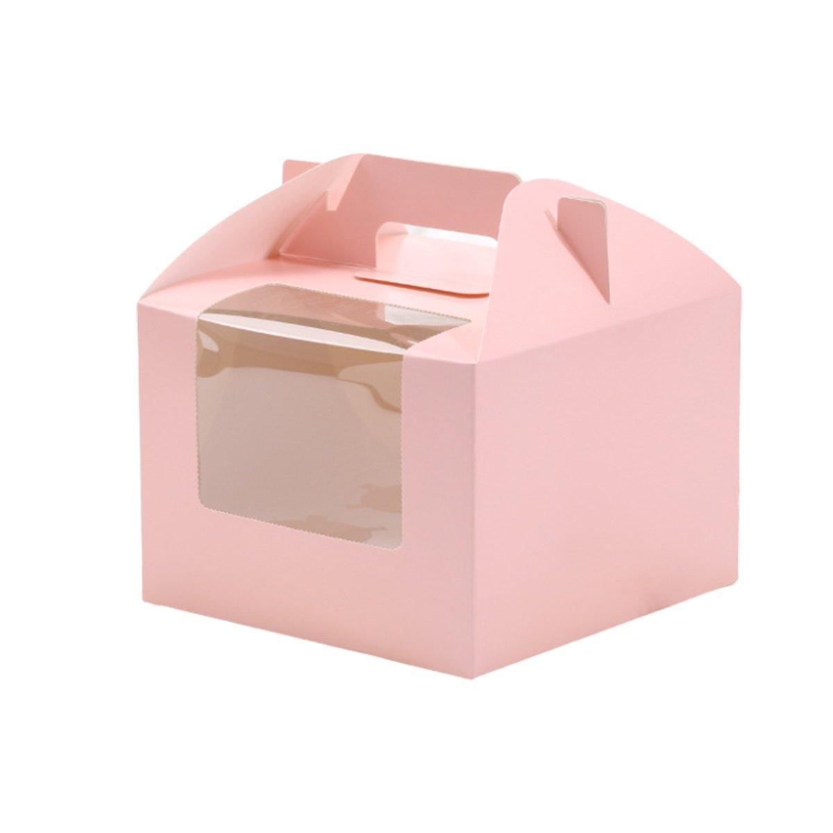25pcs Portable Cupcake Packaging Box with Transparent Window for Easy Opening - White-6Cup