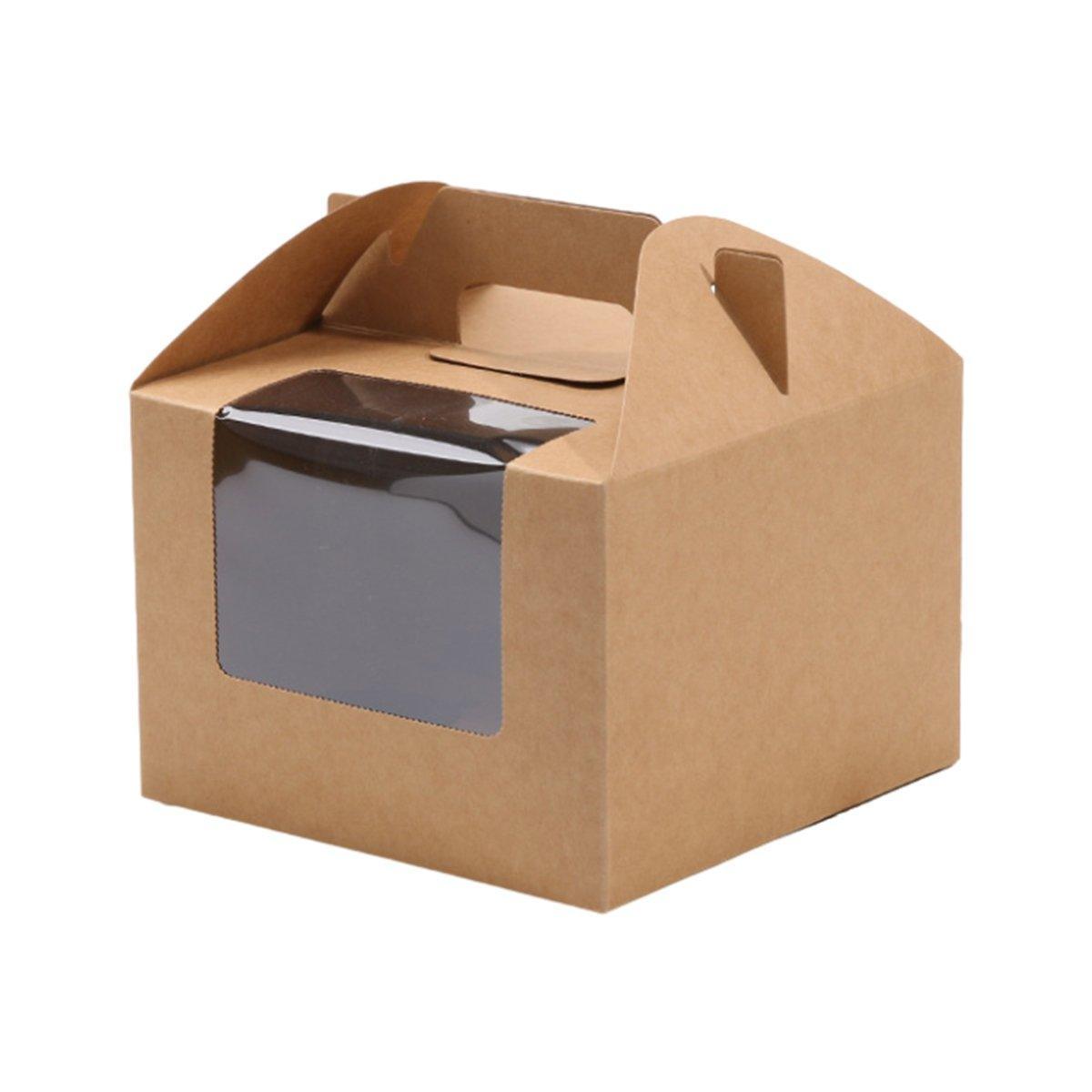 25pcs Portable Cupcake Packaging Box with Transparent Window for Easy Opening - White-6Cup