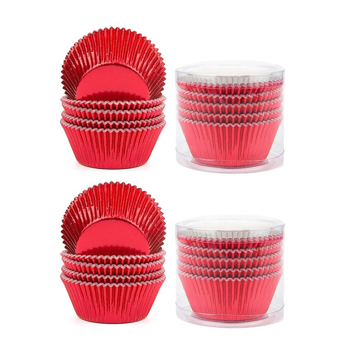 200 Pcs Colored Baking Paper Cupcake Trays Muffin Liners for Party Baking - Gold
