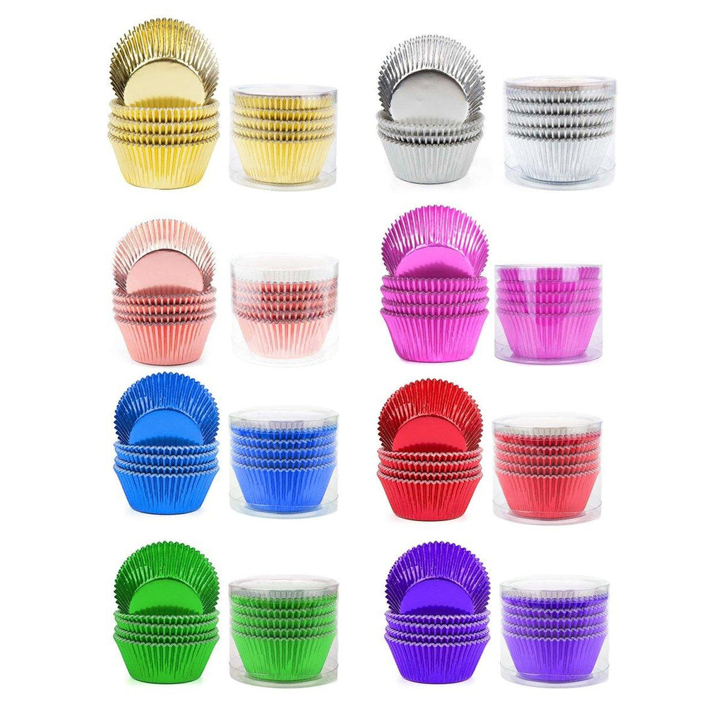 200 Pcs Colored Baking Paper Cupcake Trays Muffin Liners for Party Baking - Pink