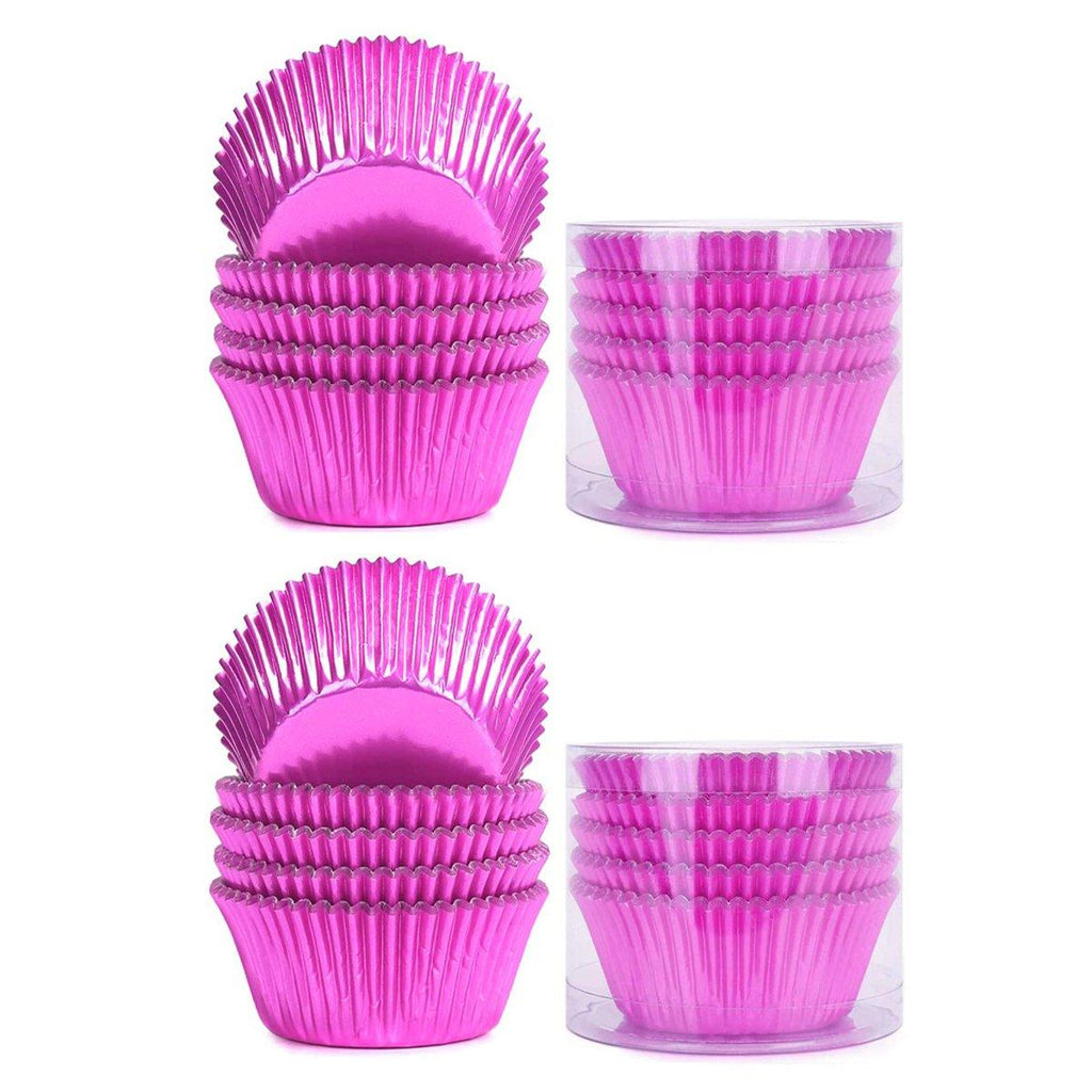 200 Pcs Colored Baking Paper Cupcake Trays Muffin Liners for Party Baking - Red