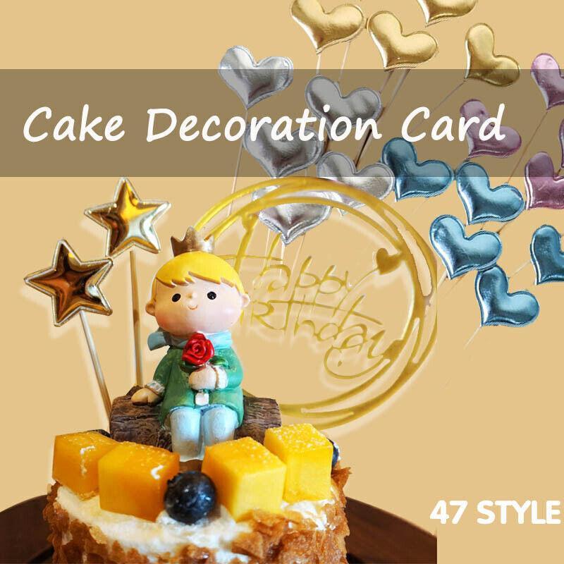 Happy Birthday Acrylic Cake Topper Cake Decoration Golden Silver Party - Rose Red-Star