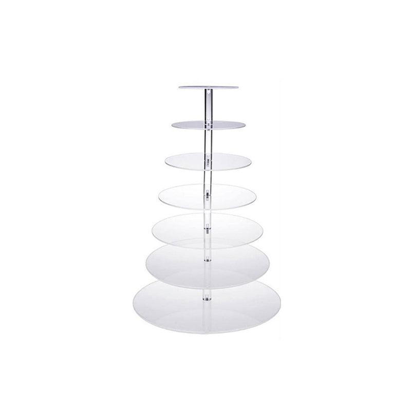 Acrylic Cupcake Tower 3 4 5 6 7 Tier Clear Cake Stand for Wedding Party - 4 Tiers
