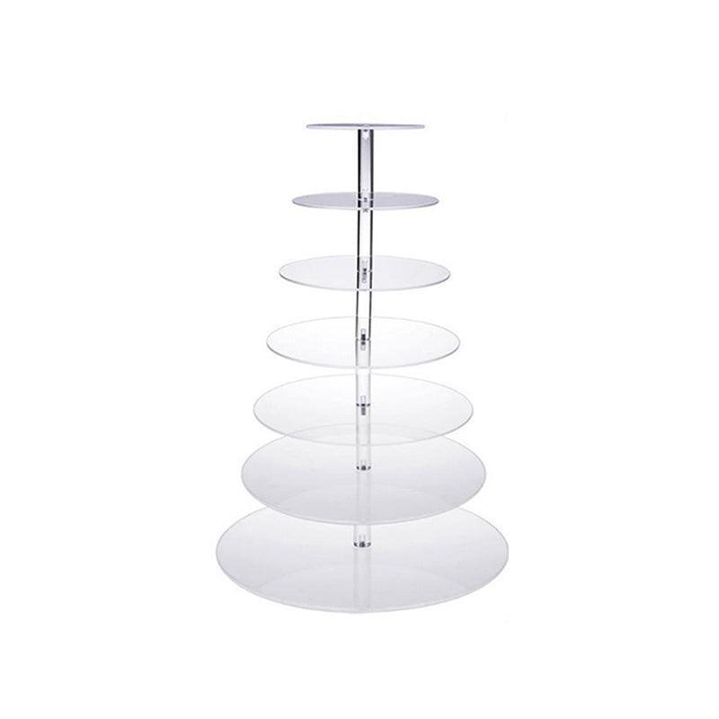 Acrylic Cupcake Tower 3 4 5 6 7 Tier Clear Cake Stand for Wedding Party - 5 Tiers