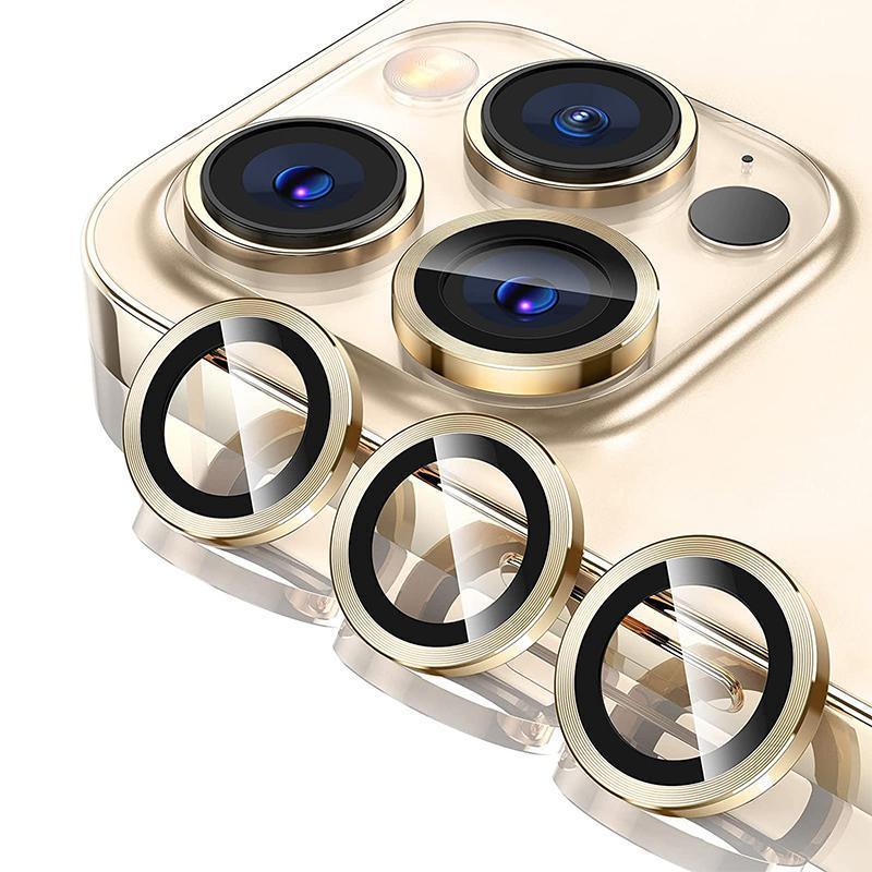 For iPhone 14/14 Plus Metal Camera Lens Glass Screen Protector - Black