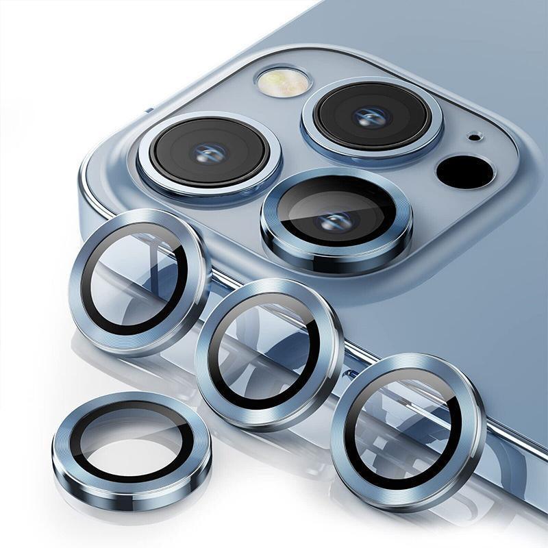 For iPhone 14/14 Plus Metal Camera Lens Glass Screen Protector - Light Puple