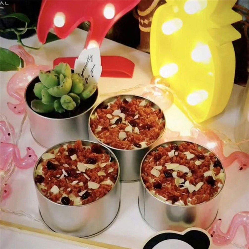 10pcs Open Window Cake Tin Box Bakery Biscuit Packaging Storage Tin Box Set - Gold