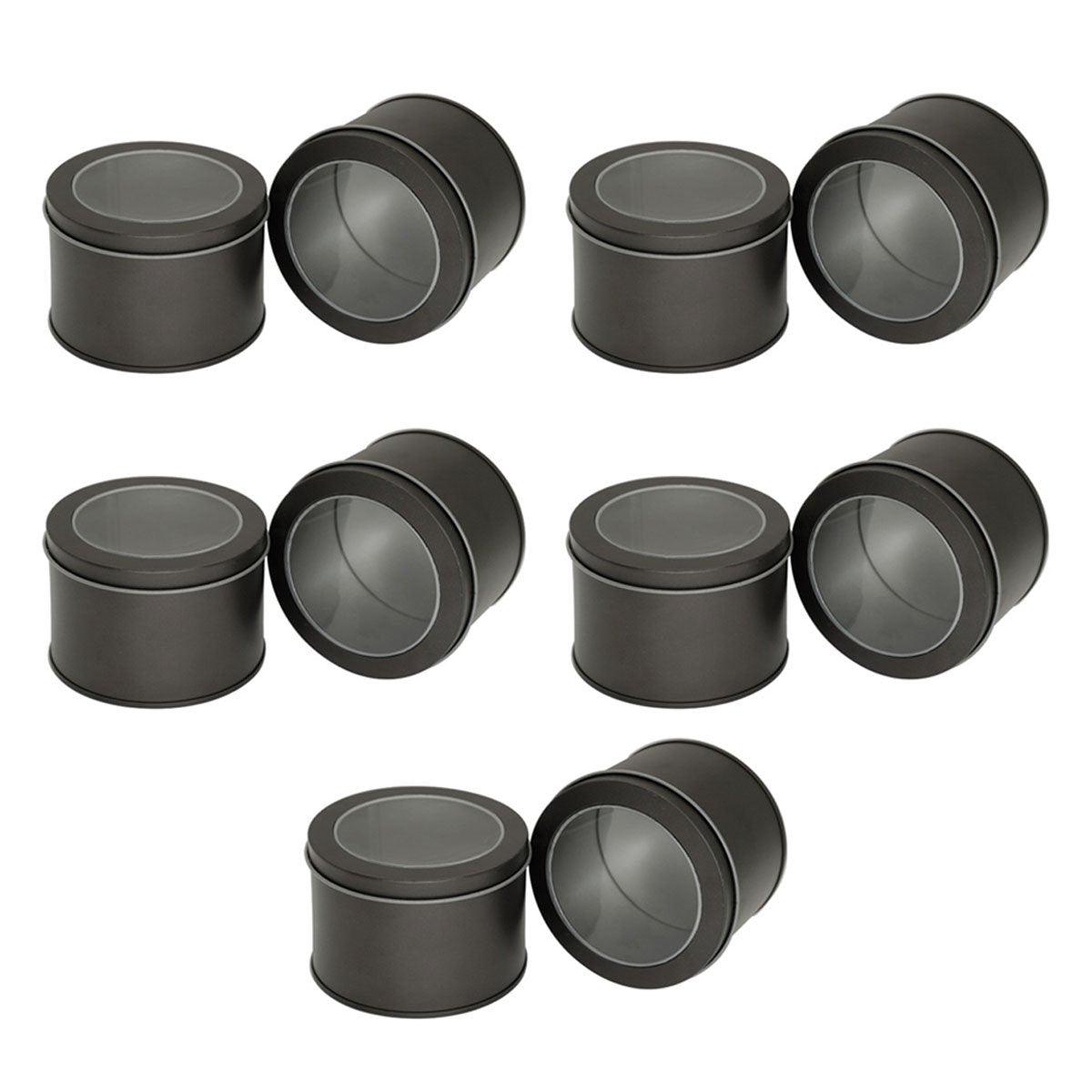 10pcs Open Window Cake Tin Box Bakery Biscuit Packaging Storage Tin Box Set - Gold