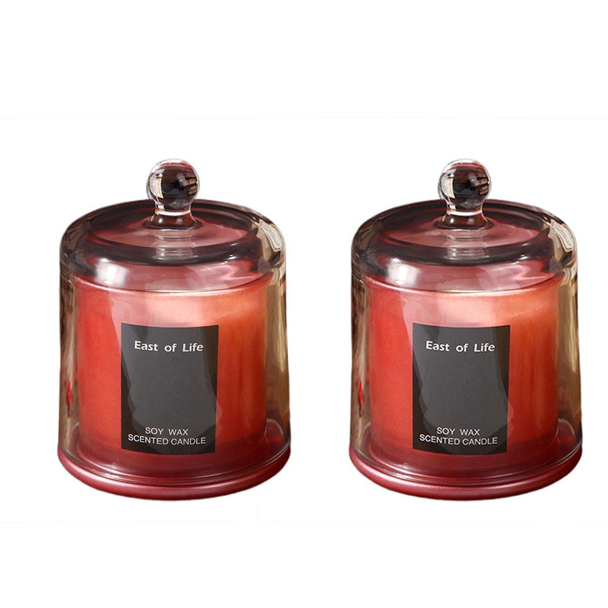 2Pcs Smokeless Glass Aromatherapy Candles Scented Gift Set for Relaxation - Freesia