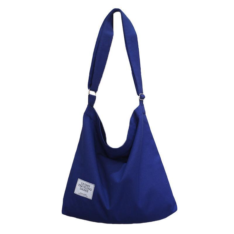 Womens Large Canvas Handbag Ladies Travel Messenger Shoulder Bag Hobo Tote Purse - Black
