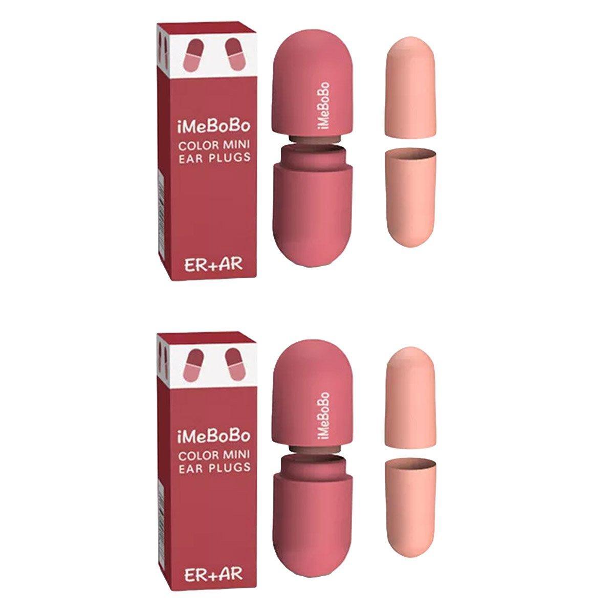 1/2/4 Pairs Soundproof Capsule Earplugs Noise Reduction Ear Plugs for Sleeping - 4pairs-Pink