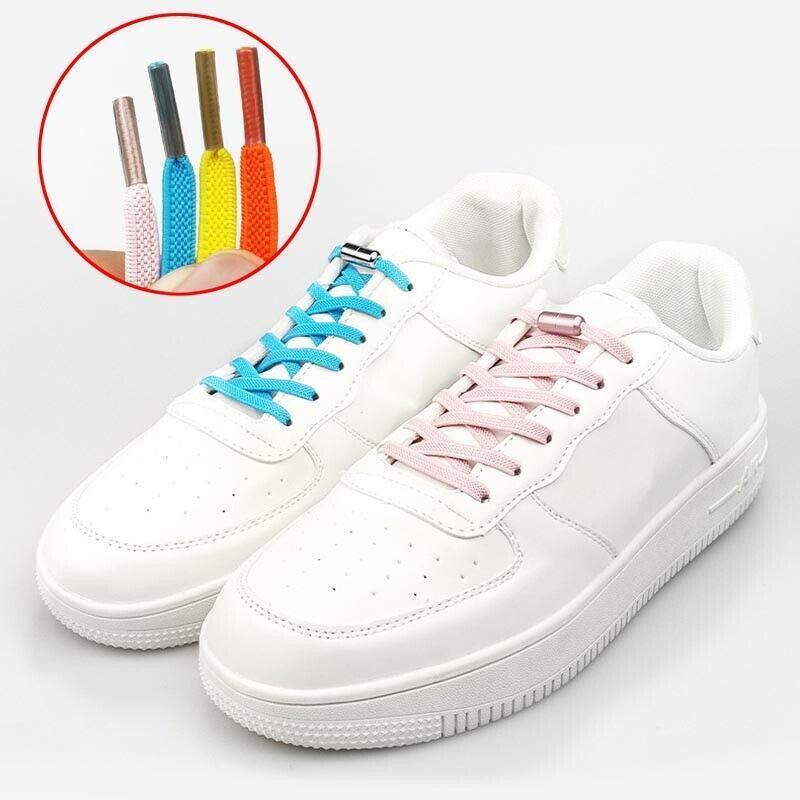No Tie Locked Elastic Shoelace Shoe Lace Lazy Laces Sports Sneakers - Green