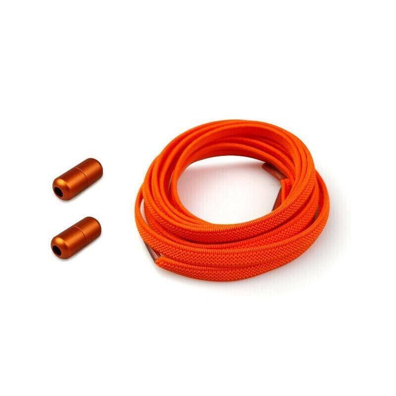 No Tie Locked Elastic Shoelace Shoe Lace Lazy Laces Sports Sneakers - Orange