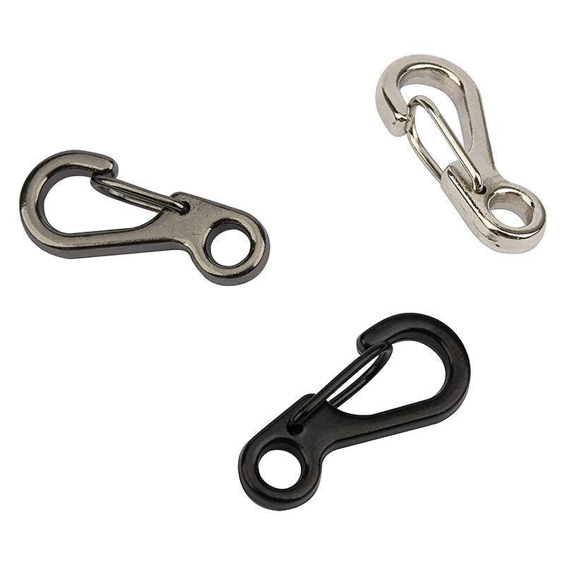 10X Mini Alloy Carabiner Keychain Durable Snap Spring Clip Hook - Gun Grey