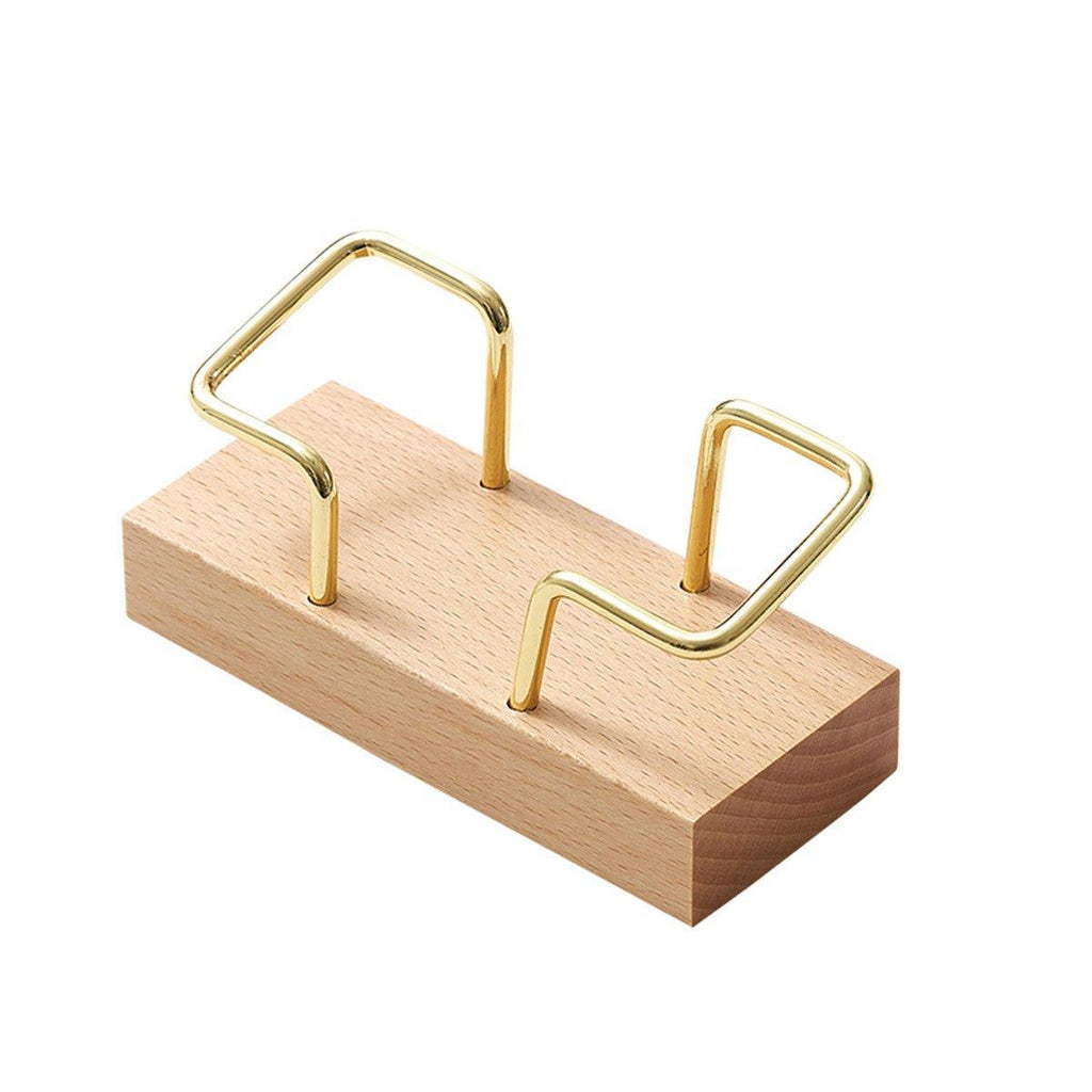 Business Card Holder Organizer Desk Display Stand Wooden Card Storage Box - Coffee