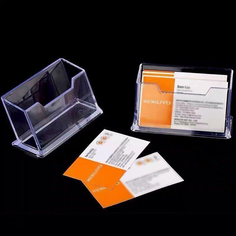 10 X Clear PMMA Business Card Holders for Desktop Display - 10PCS
