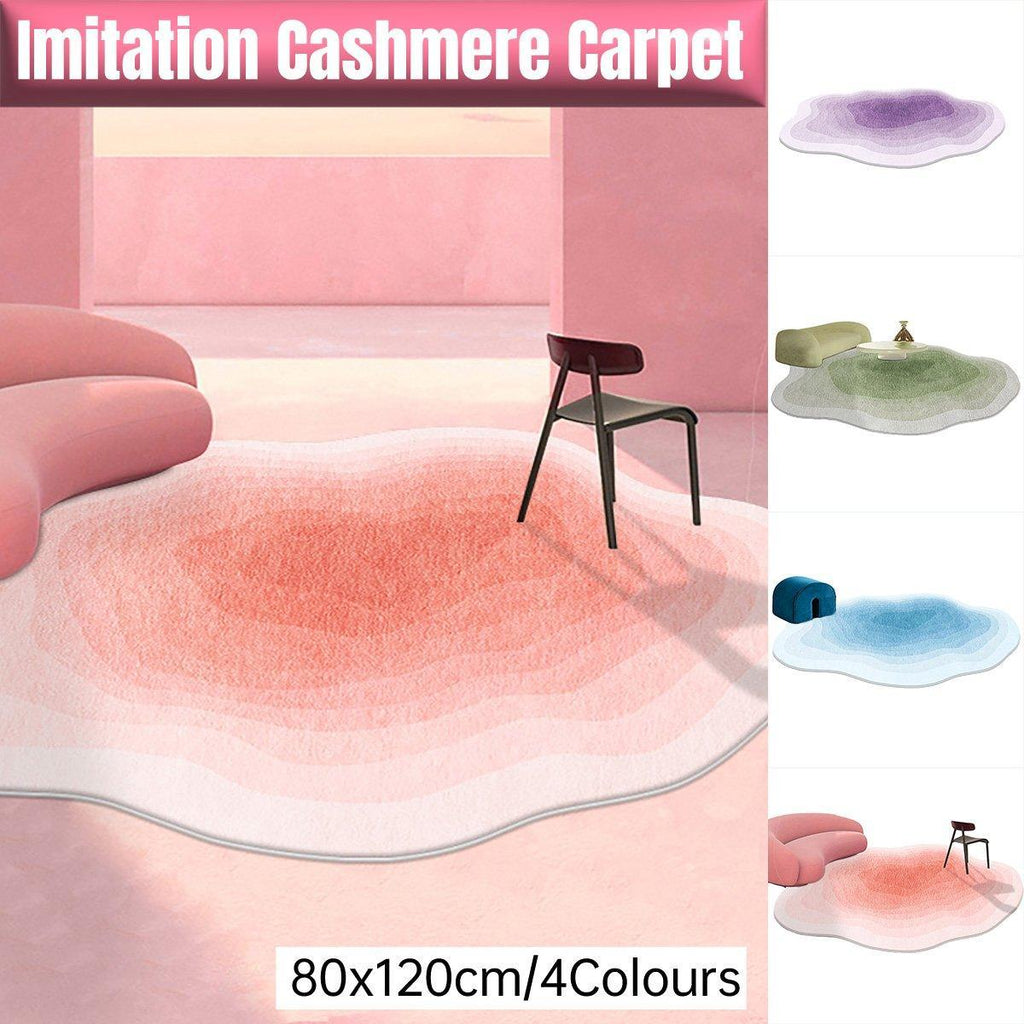 Shaped Cashmere Carpet Living Room Full Blanket Cloakroom Dressing Table - Blue