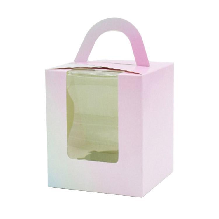 50x Assorted Color Muffin Cake Boxes with Clear Window & Handle High Quality - England style-50PCS