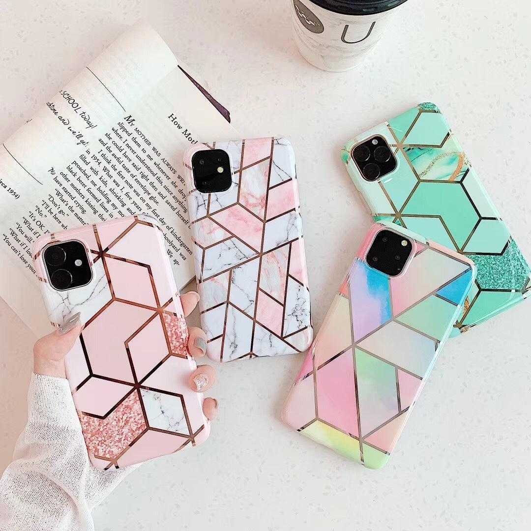 Rainbow Case for iPhone 14 13 12 11 Pro Max XR XS Marble Phone Shockproof Cover Silicone - For iphone 11 Pro